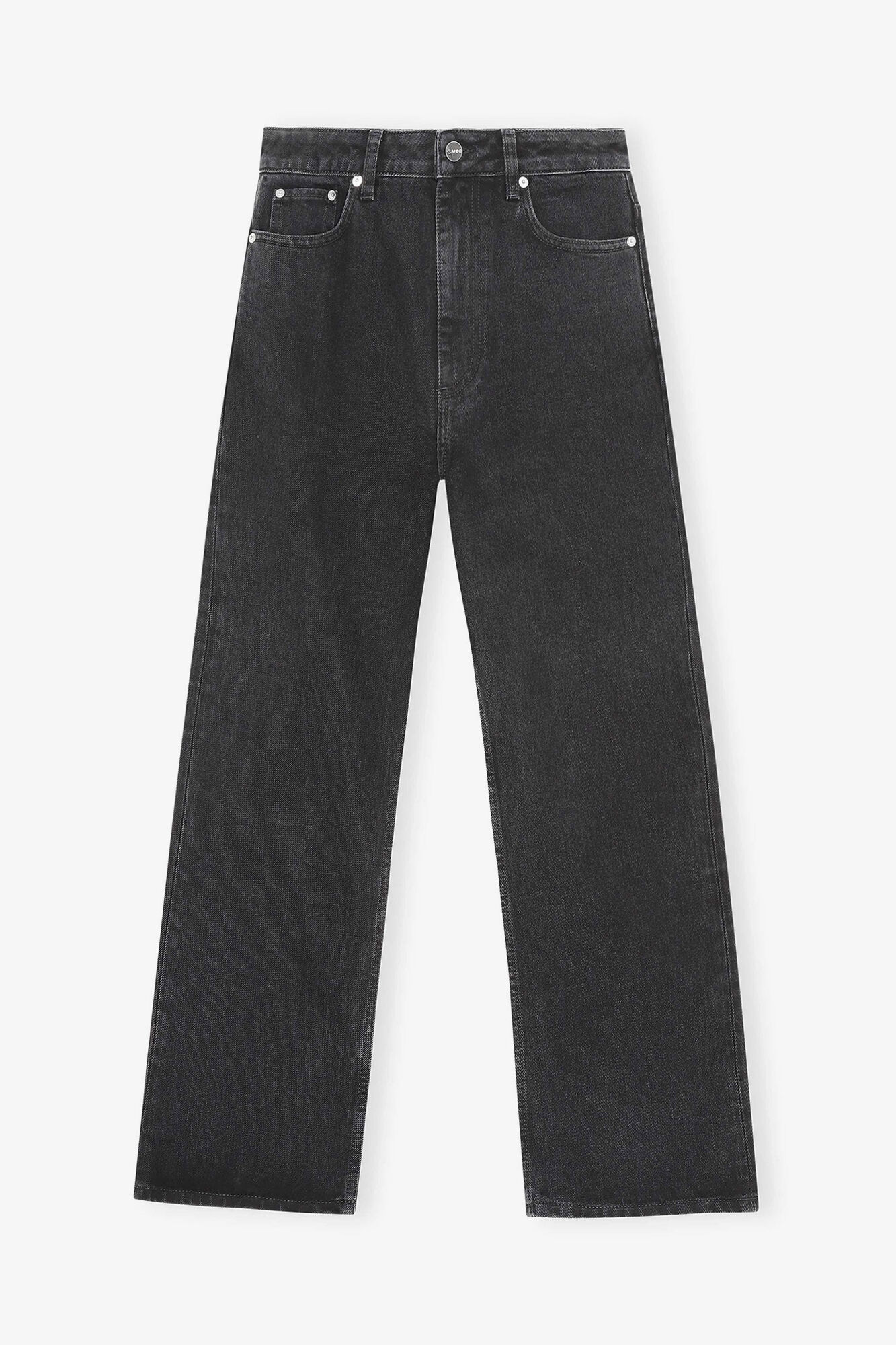 Betzy Cropped Jeans, Cotton, in colour Washed Black/Black - 1 - GANNI