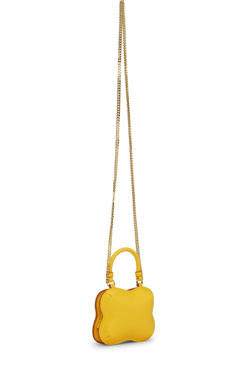 Yellow Nano Butterfly Crossbody väska, Polyester, in colour Golden Kiwi - 2 - GANNI