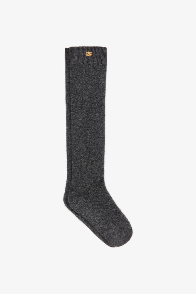 Dark Grey Wool Mix Socks, Phantom