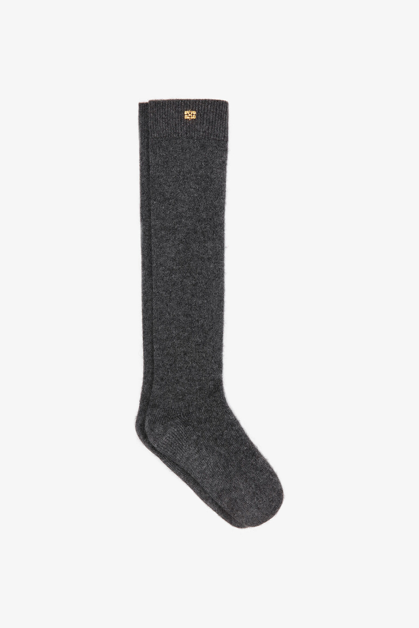 ダークグレー ウールミックス ソックス, Wool, in colour Phantom - 1 - GANNI