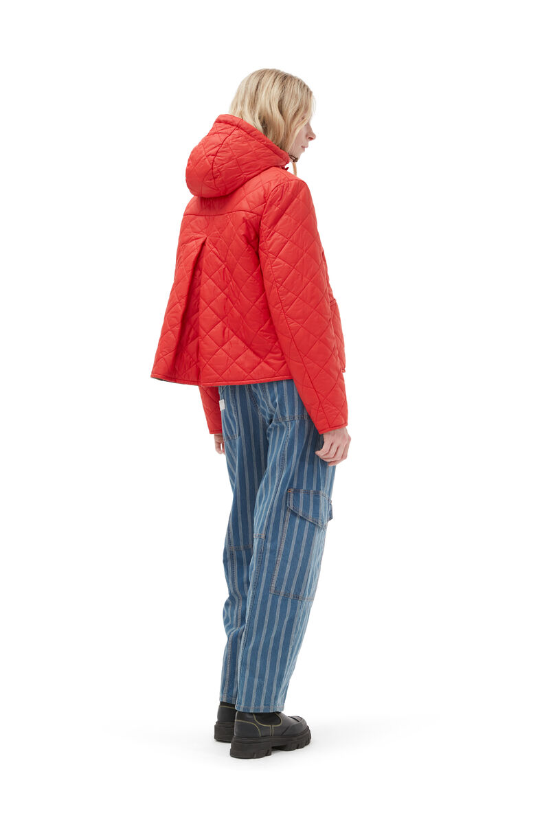 GANNI X Barbour Reversible Liddesdale Jacket, in colour Fiery Red - 2 - GANNI