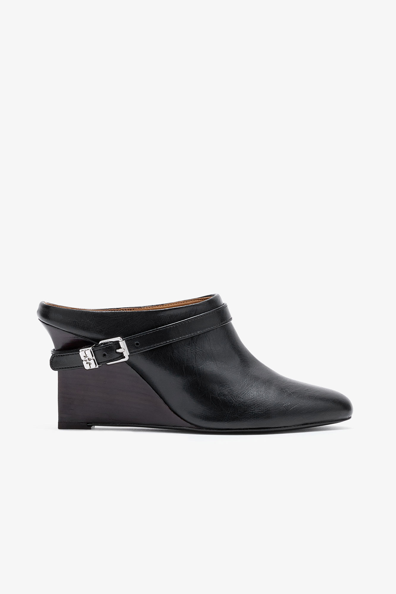 Kat Slim Mule in Black, Polyurethane, in colour Black - 1 - GANNI