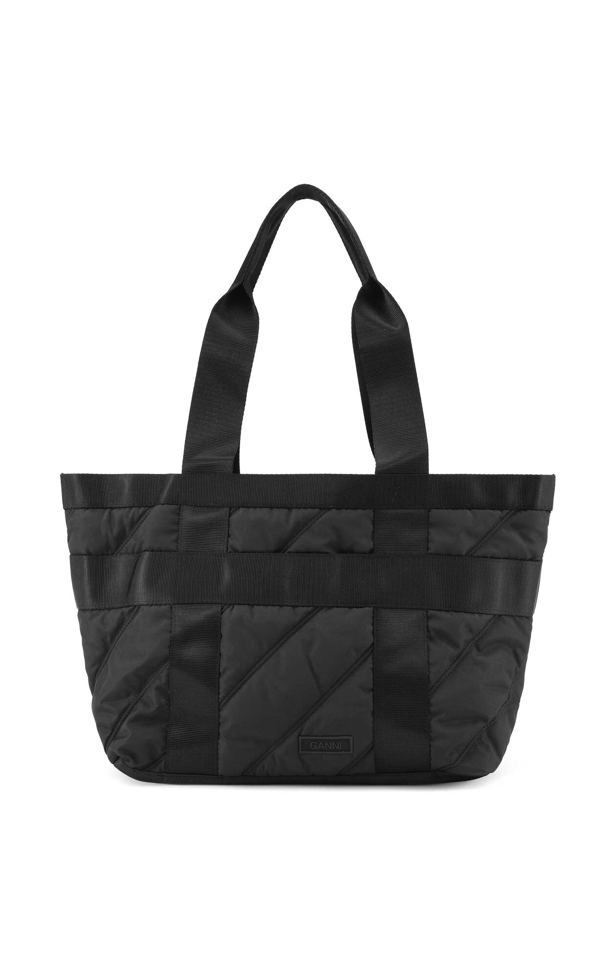Recycled Tote, Polyester, in colour Black - 1 - GANNI
