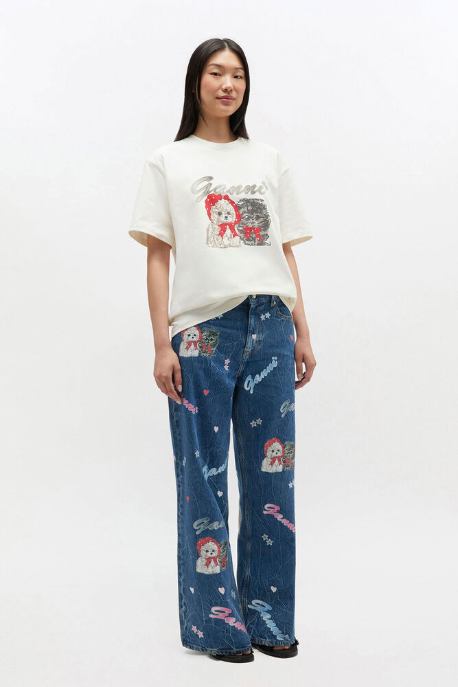 Ivory Animal Print T-shirt, Egret