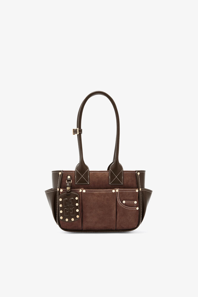 Petit sac en daim marron Posy, Chicory Coffee