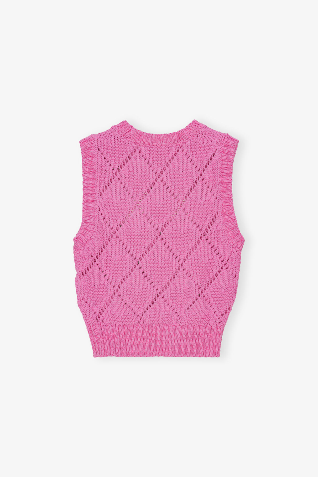 Pink Vest, Organic Cotton, in colour Rose Violet - 2 - GANNI