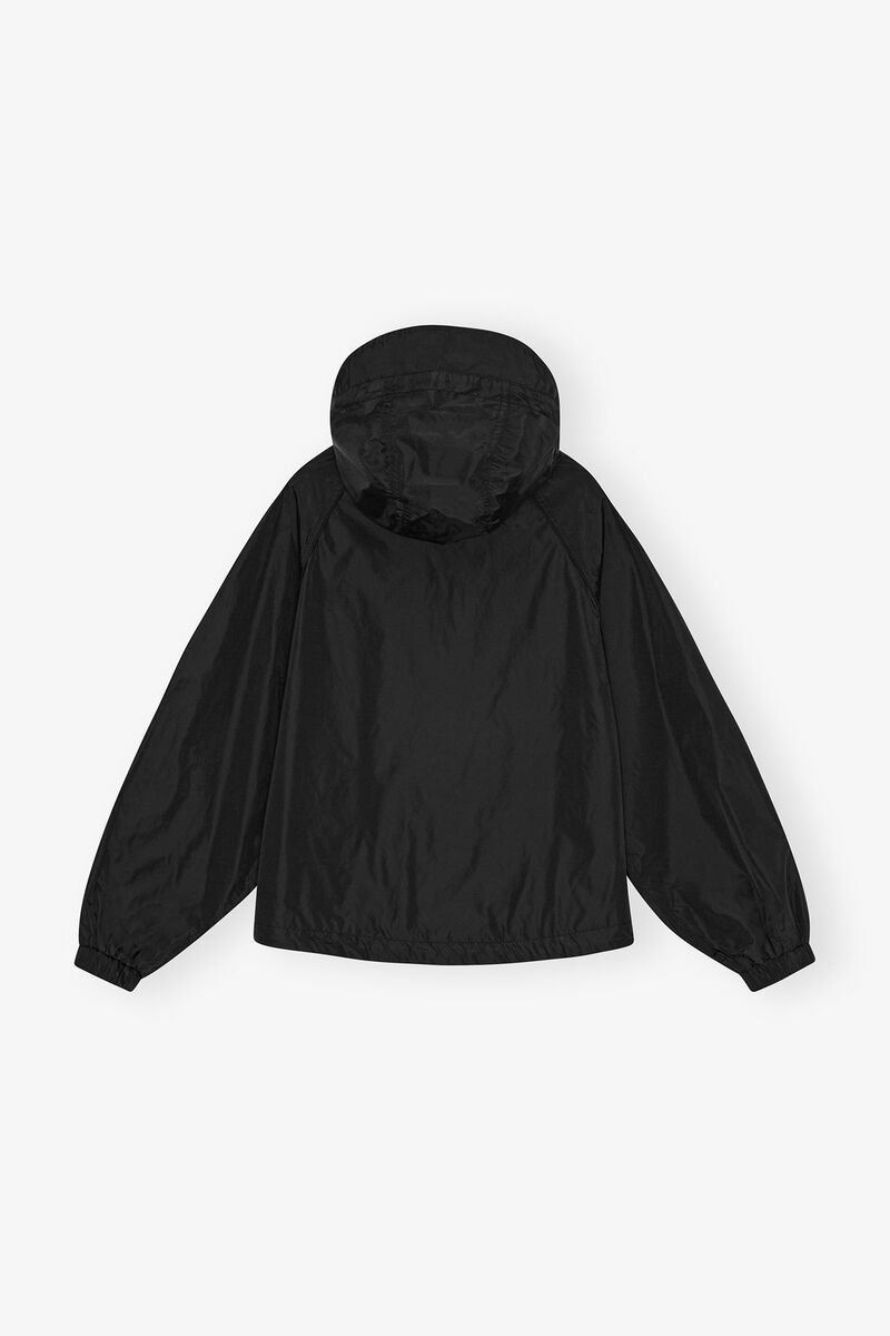 Svart nylonjacka, Nylon, in colour Black - 2 - GANNI