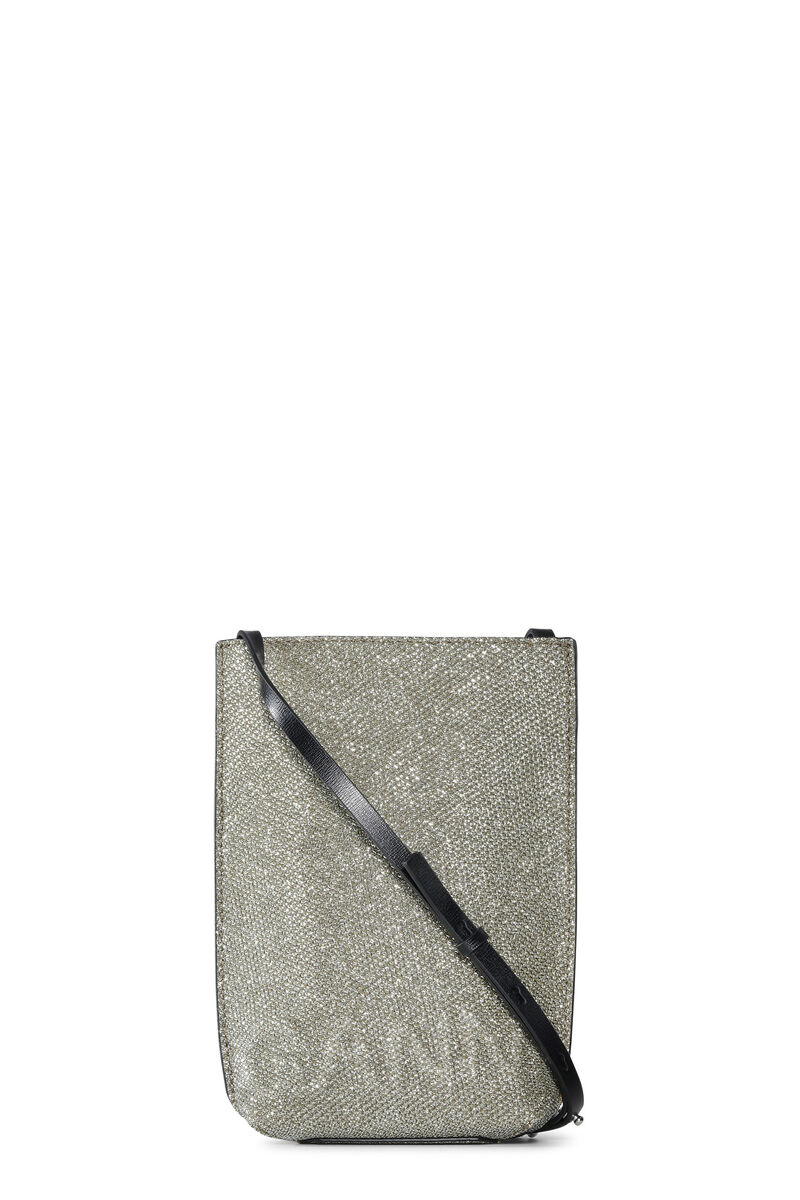 Small Glitter Banner Crossbody Bag, in colour Gold - 1 - GANNI