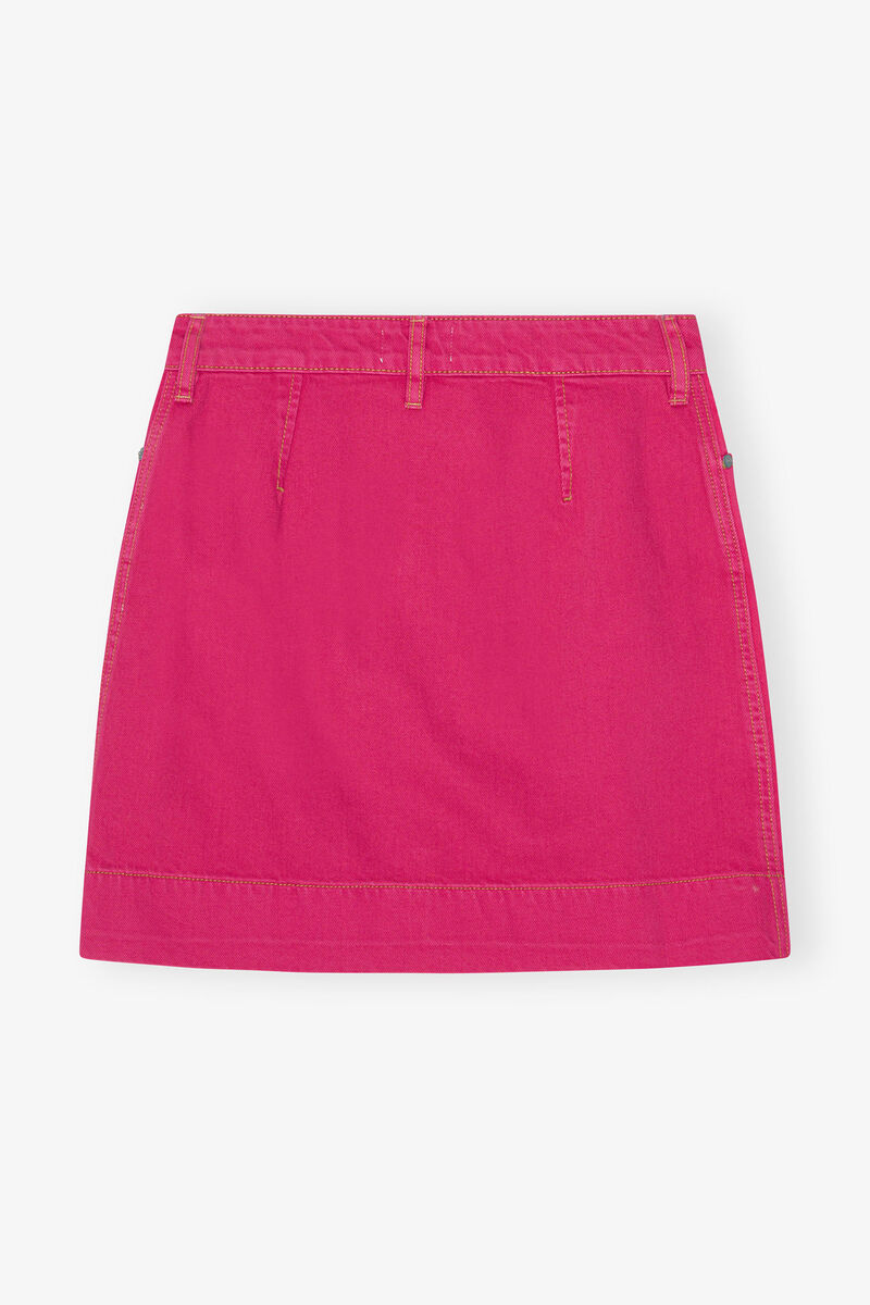 Re-Cut Overdyed Cutline Mini Skirt, Cotton, in colour Light Lilac - 2 - GANNI