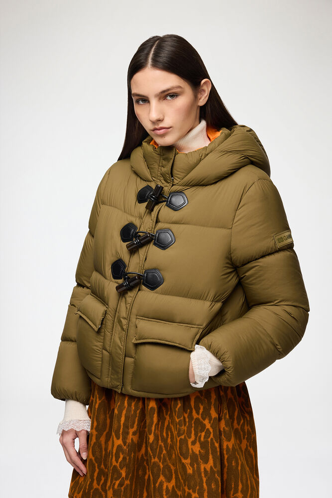 Mini Puffer in Future Nylon, Military Olive