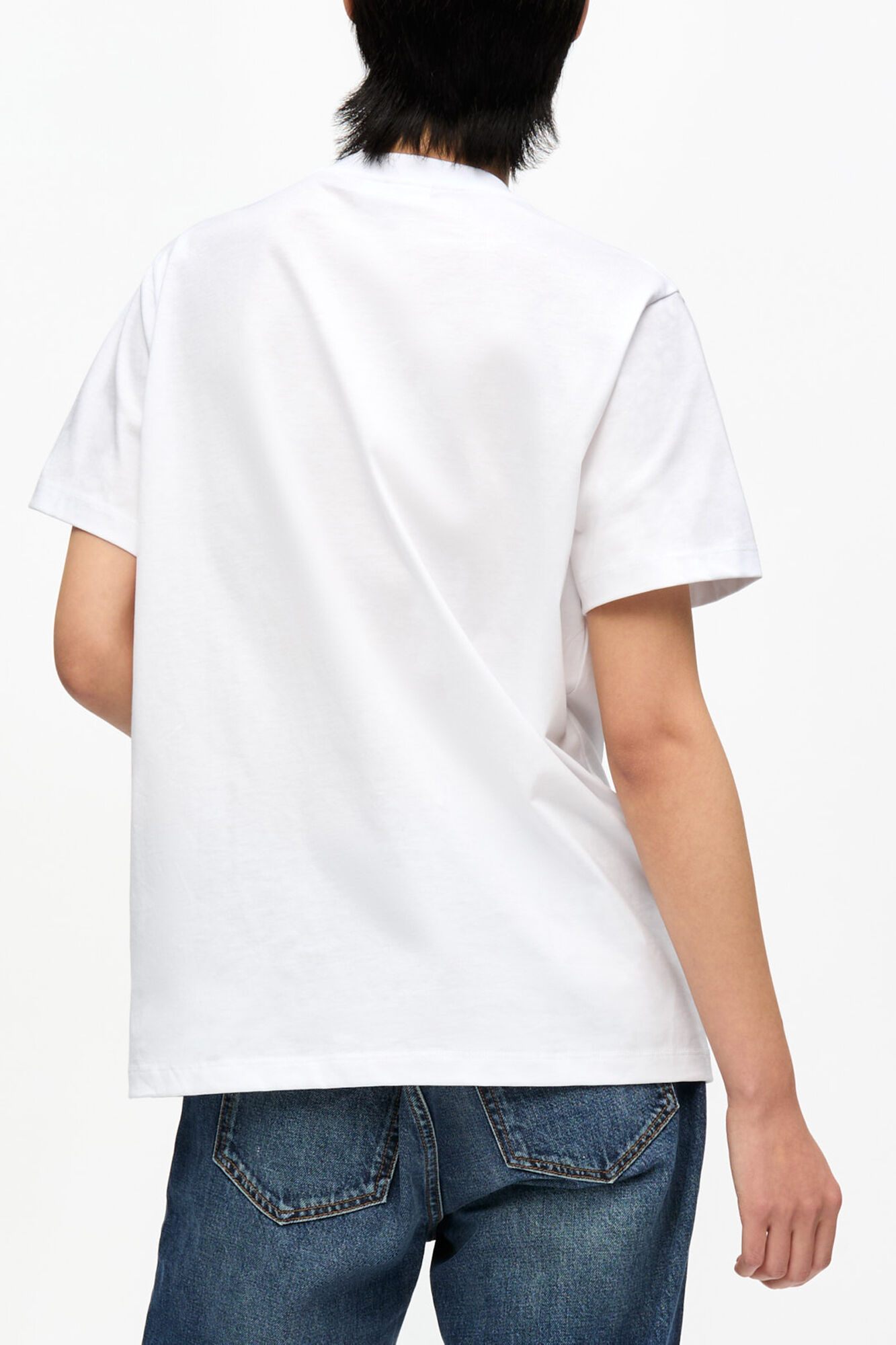 White Basic Cotton Jersey Teddy Relaxed T-shirt, Organic Cotton, in colour Bright White - 3 - GANNI