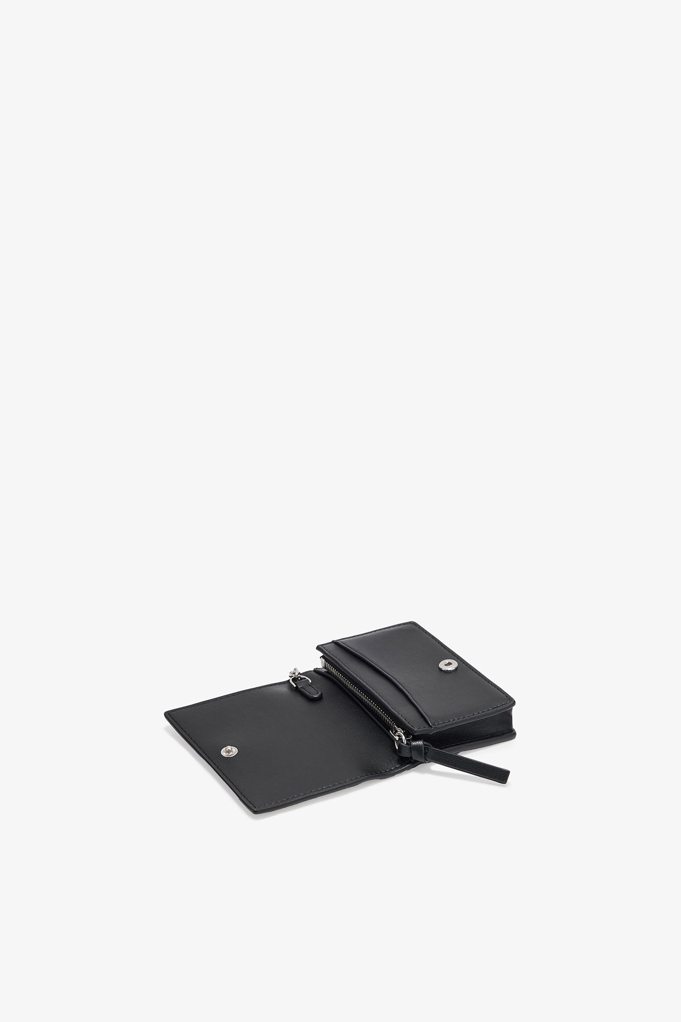 GANNI Bou-kortholder med klaff og valpetrykk, Polyester, in colour Black - 3 - GANNI