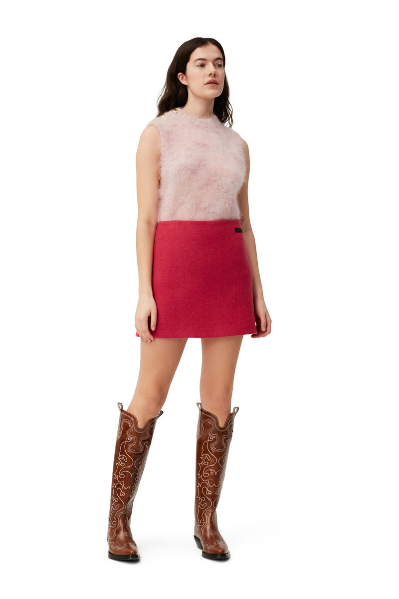 Brushed Vest, Mohair, in colour Lilac Sachet - 4 - GANNI