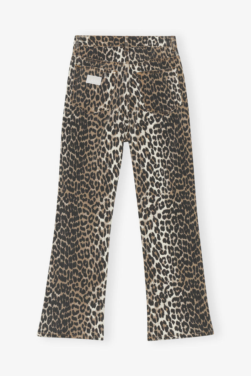 Jean court Betzy &agrave; imprim&eacute; l&eacute;opard, Organic Cotton, in colour Leopard - 2 - GANNI