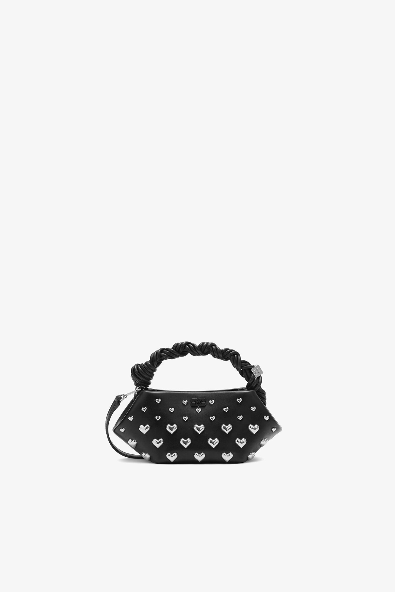 Mini Bou Bag in Black Studs, Recycled Leather, in colour Black - 1 - GANNI
