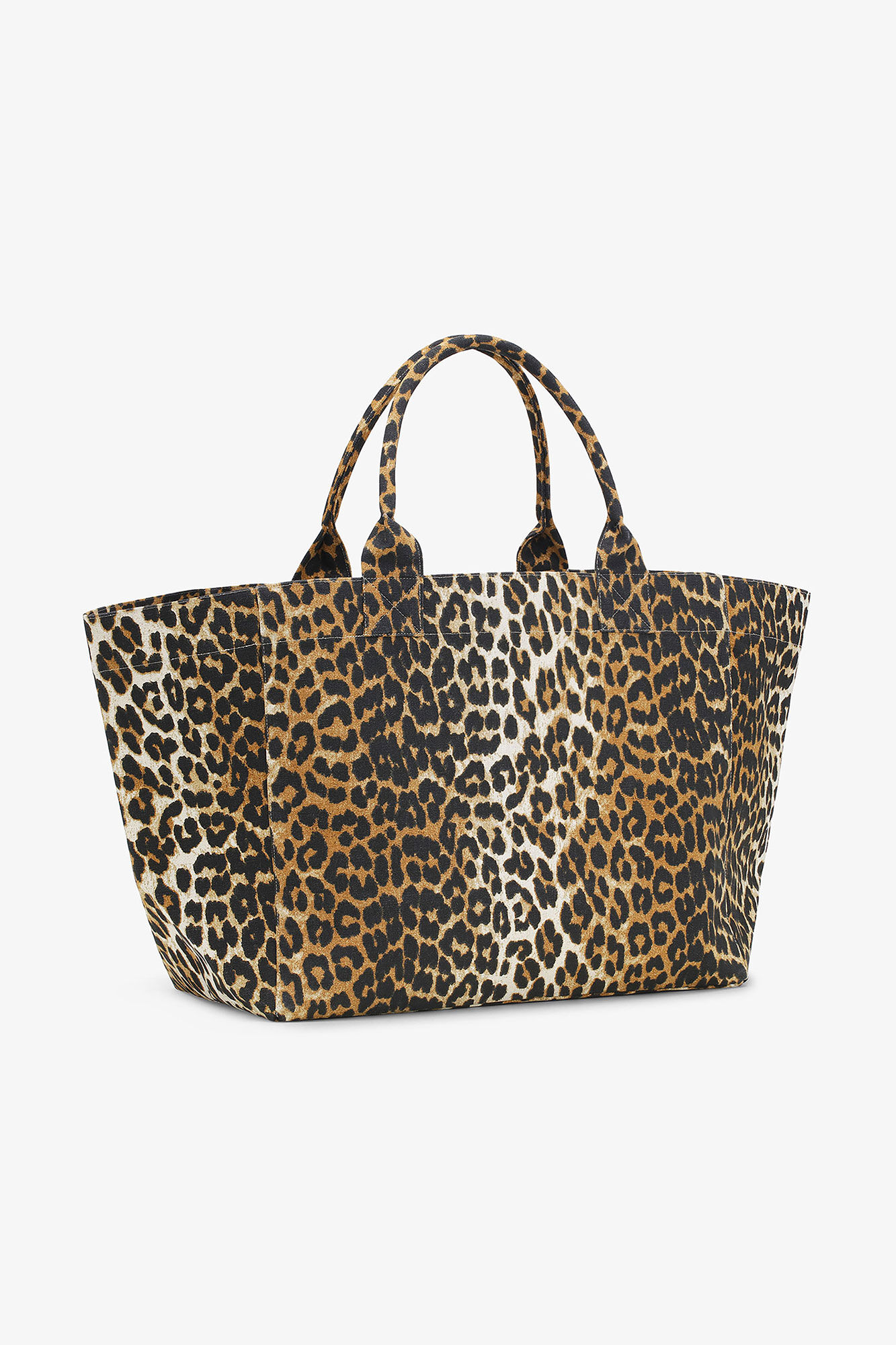 Leopard XXL Tote, Recycled Cotton, in colour Leopard - 2 - GANNI