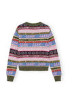 Graphic Cardigan, Recycled Polyamide, in colour Multicolour - 2 - GANNI