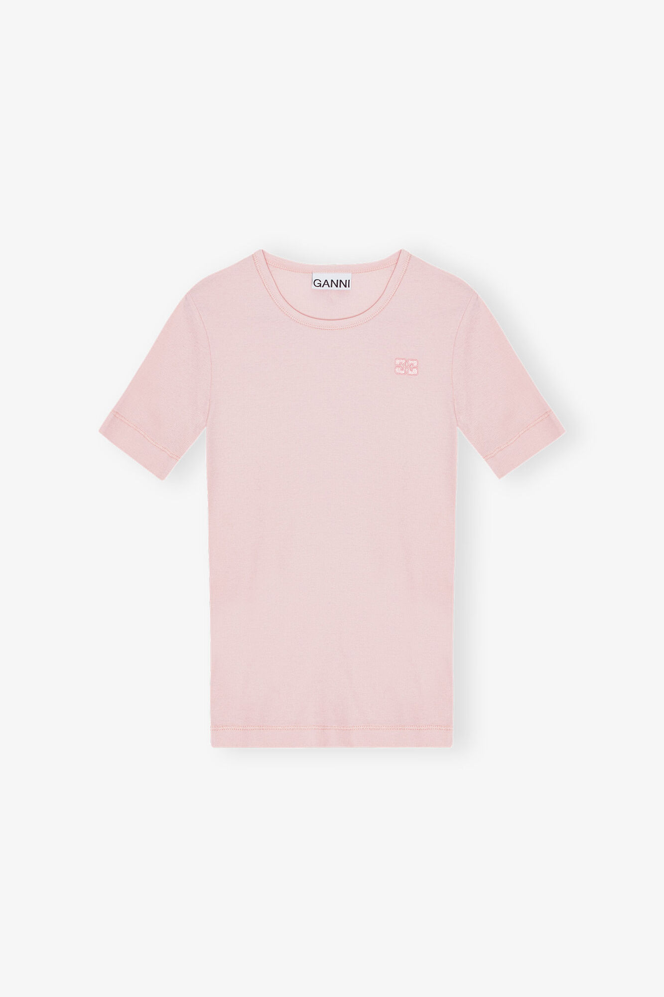 T-Shirt in Rosa, Organic Cotton, in colour Raspberry Rose - 1 - GANNI