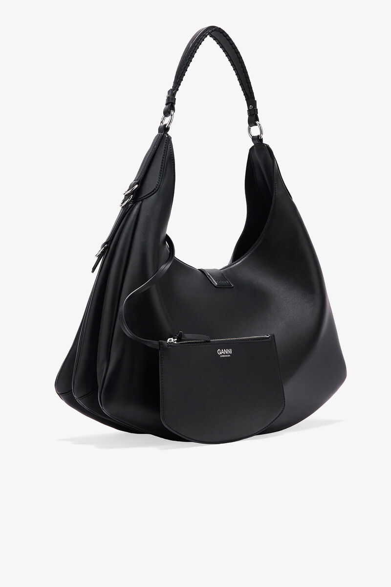 Black Large Kat Bag, Polyester, in colour Black - 2 - GANNI
