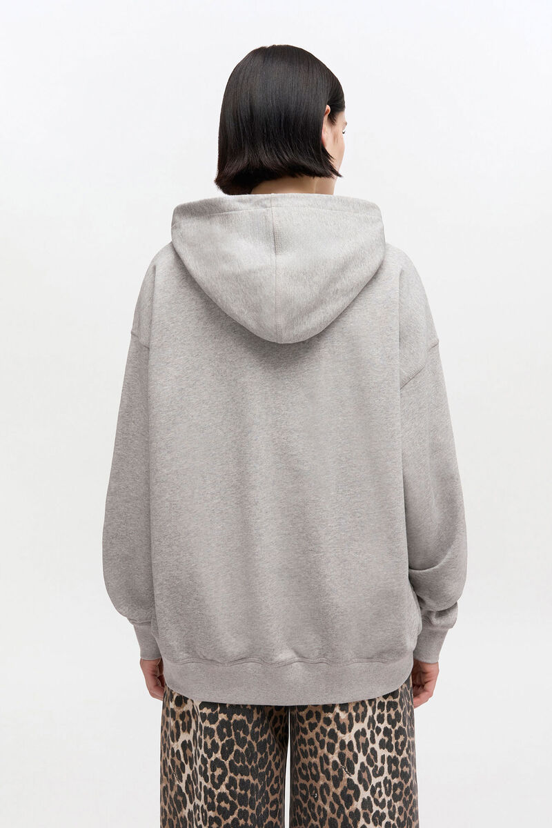 Grey Tiger Hoodie, Organic Cotton, in colour Paloma - 2 - GANNI