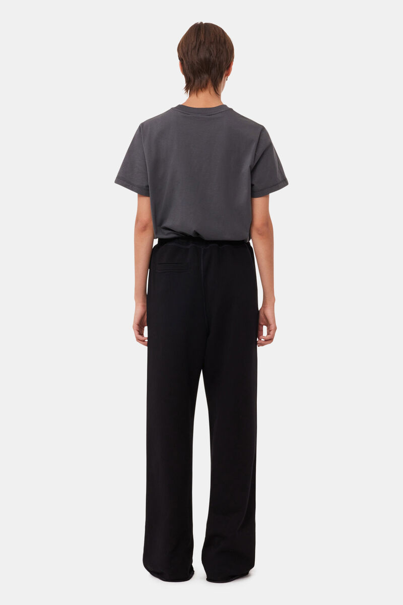 Black Light Isoli Wide Leg Trousers, Cotton, in colour Black - 2 - GANNI