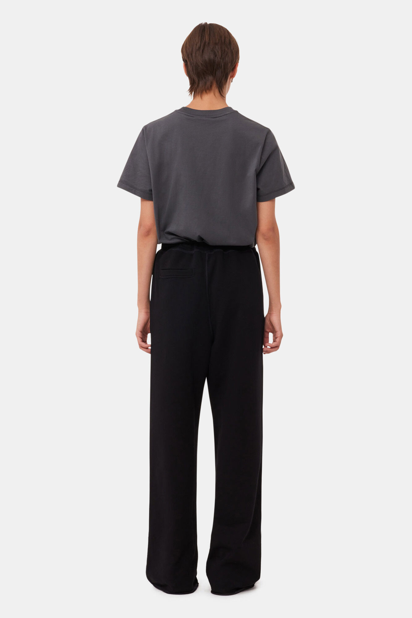 Black Light Isoli Wide Leg Trousers, Cotton, in colour Black - 2 - GANNI
