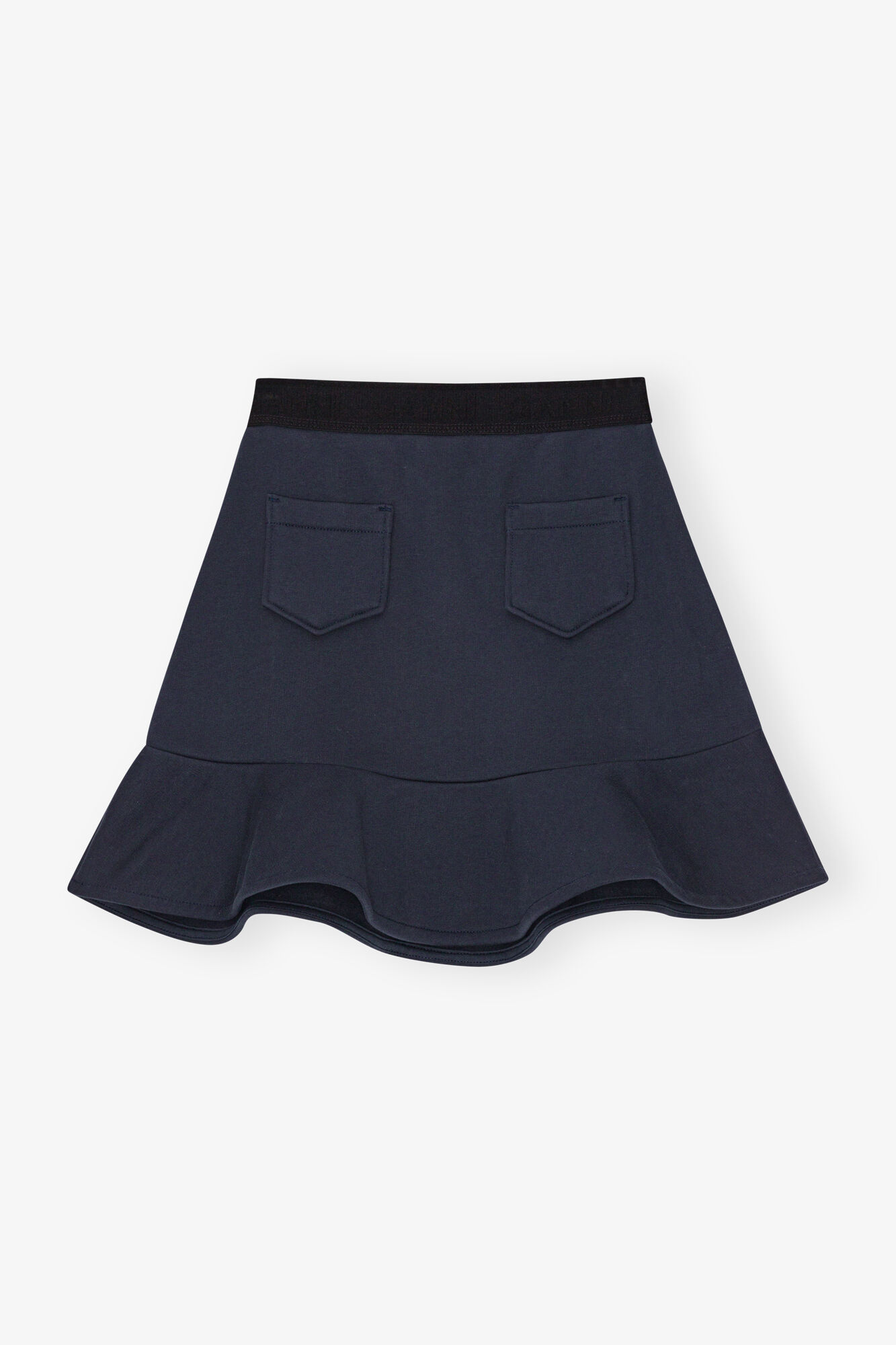 Dark Blue Mini Skirt, Cotton, in colour Sky Captain - 1 - GANNI