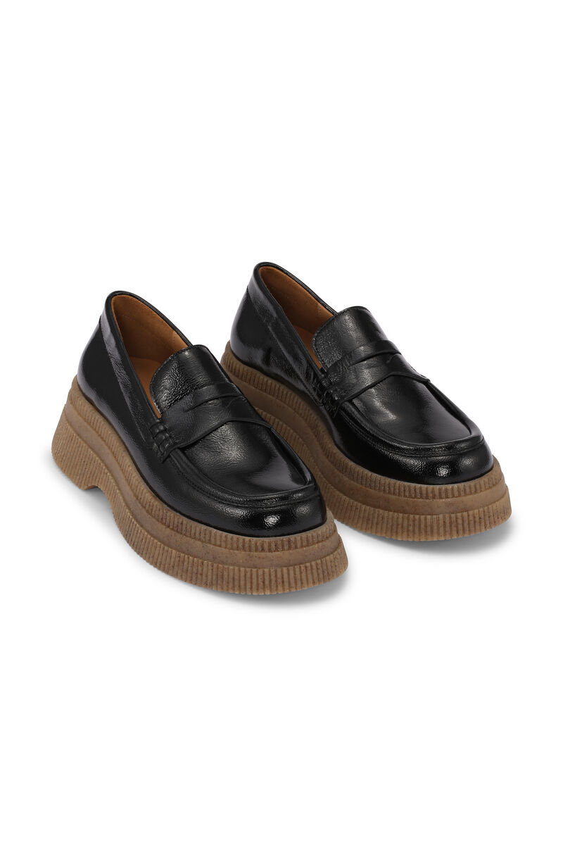 Creepers Wallaby Loafers, Leather, in colour Black - 3 - GANNI