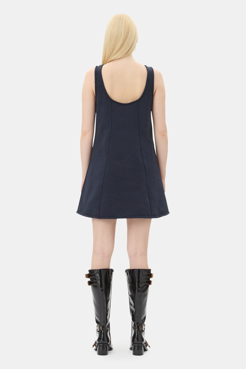 Dark Blue Mini Dress, Cotton, in colour Sky Captain - 4 - GANNI