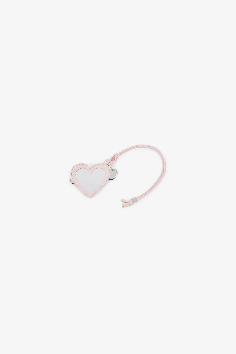 Heart Mirror in Pink, Recycled Polyester, in colour Chalk Pink - 2 - GANNI