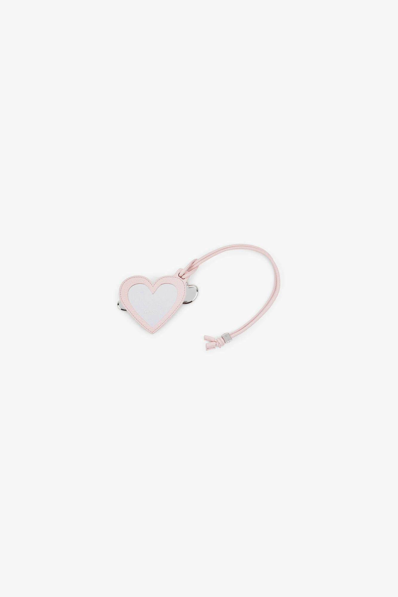 Heart Mirror in Pink, Recycled Polyester, in colour Chalk Pink - 2 - GANNI