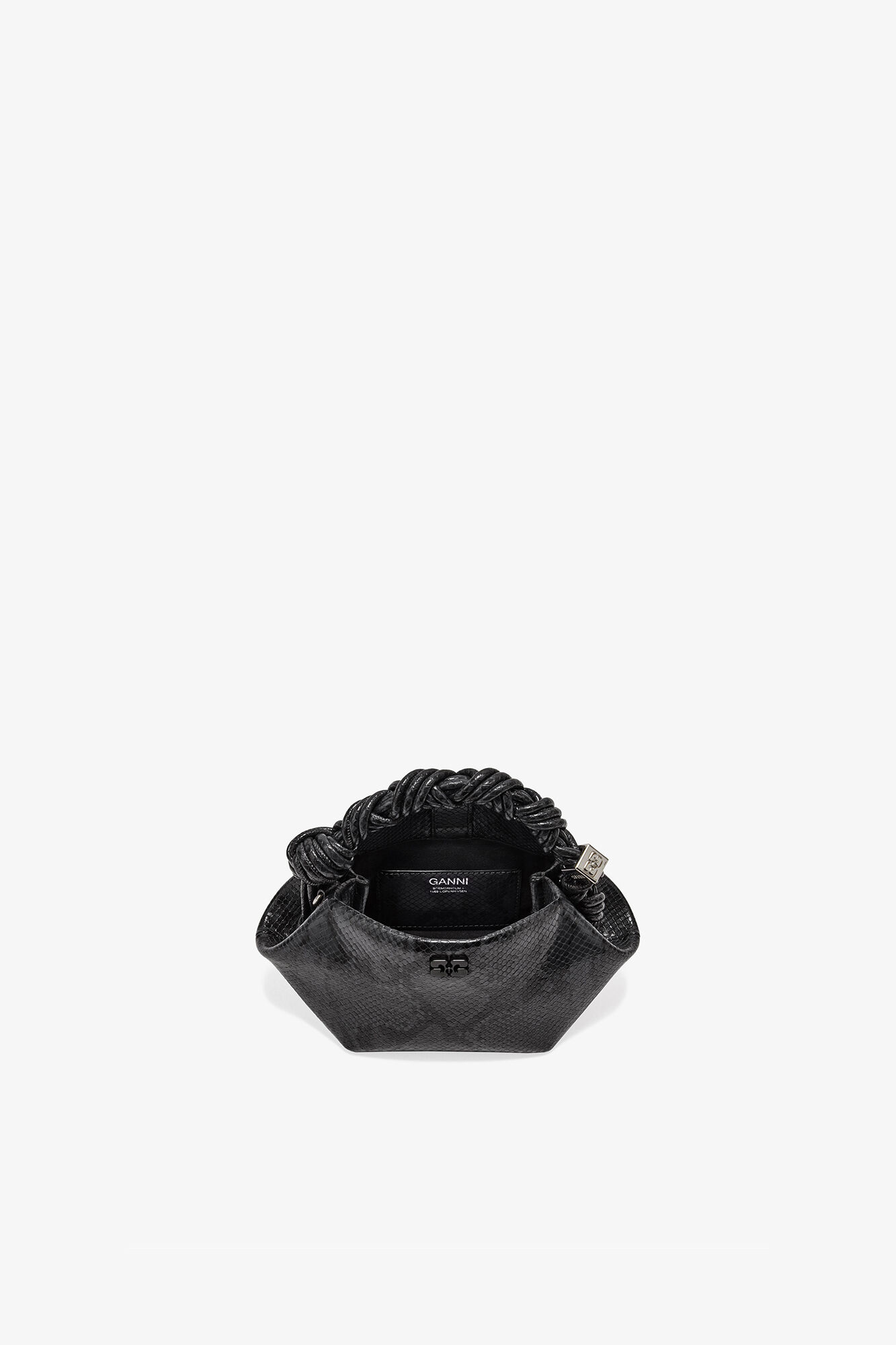 Croco Black Snake Mini Bou Bag | GANNI US