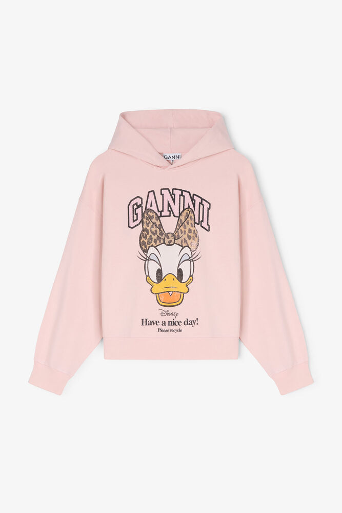 GANNI x Disney Daisy Duck Pink Cropped Hoodie, Chalk Pink