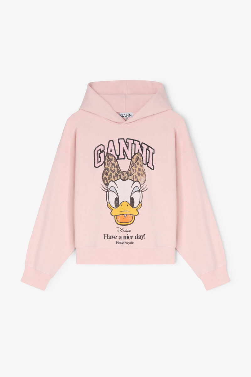 GANNI x Disney Daisy Duck Pink Cropped Hoodie, in colour Chalk Pink - 1 - GANNI
