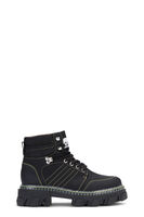 Lace-up Hiking Boot, Recycled Polyamide, in colour Black - 1 - GANNI