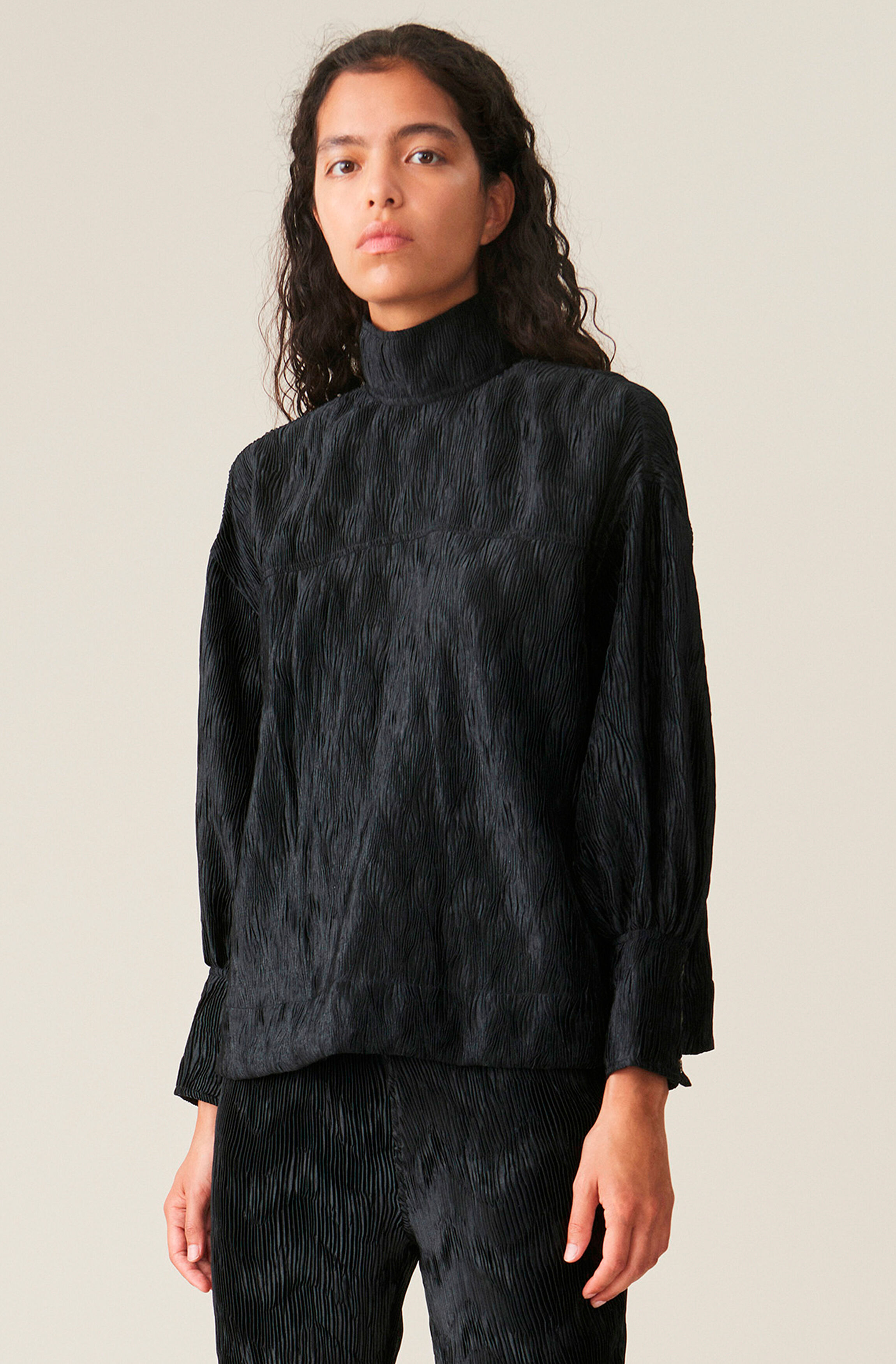 oversized satin blouse