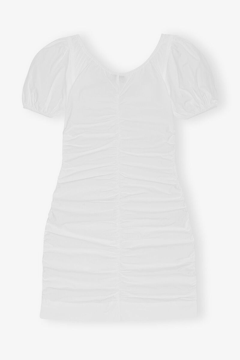 Cotton Poplin Mini Dress, Cotton, in colour Bright White - 2 - GANNI