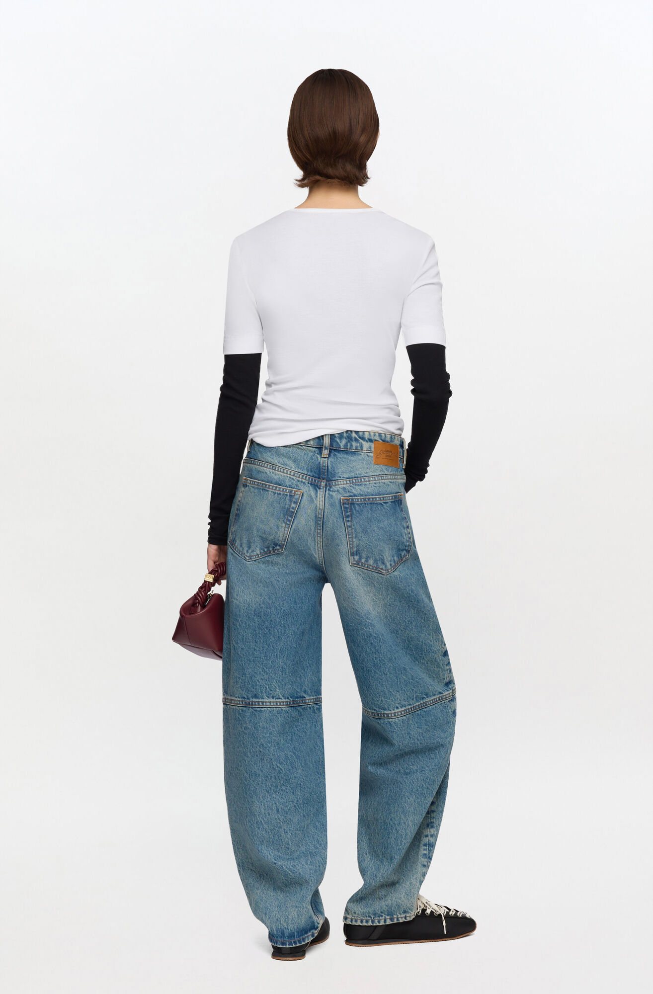 Stary Jeans in Tint Rigid Denim, Organic Cotton, in colour Mid Blue Vintage - 2 - GANNI