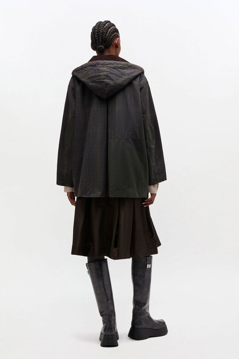 Waxed Jacket in Green, Cotton, in colour Dark Green - 2 - GANNI