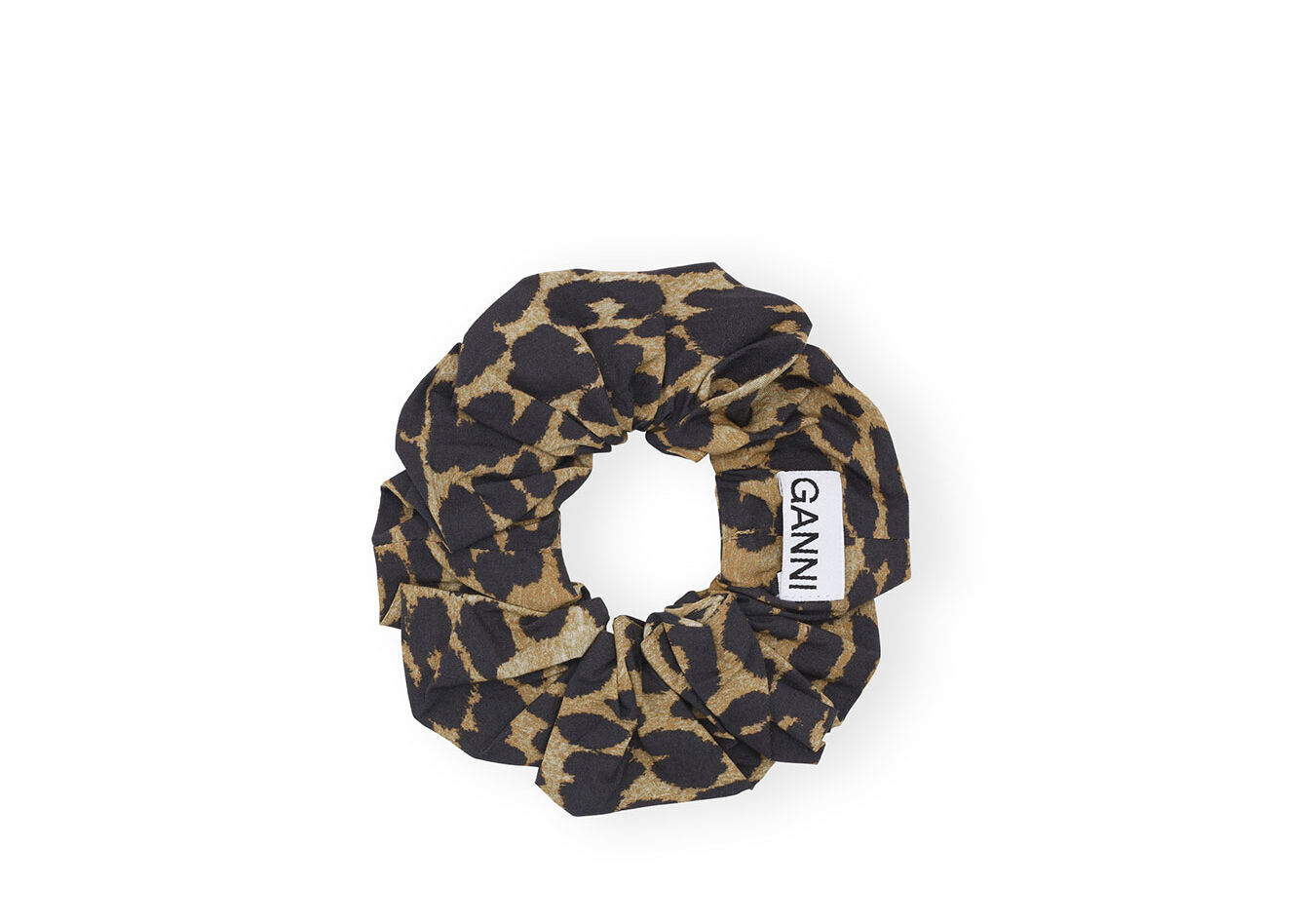 Leopard Cotton Scrunchie, Cotton, in colour Leopard - 1 - GANNI