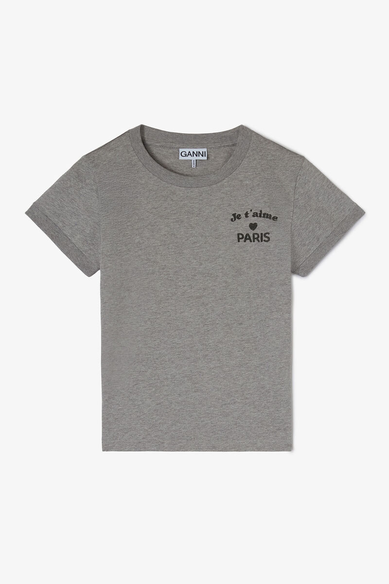 Grey Paris GANNI Club Baby Fit T-shirt, in colour Paloma - 1 - GANNI