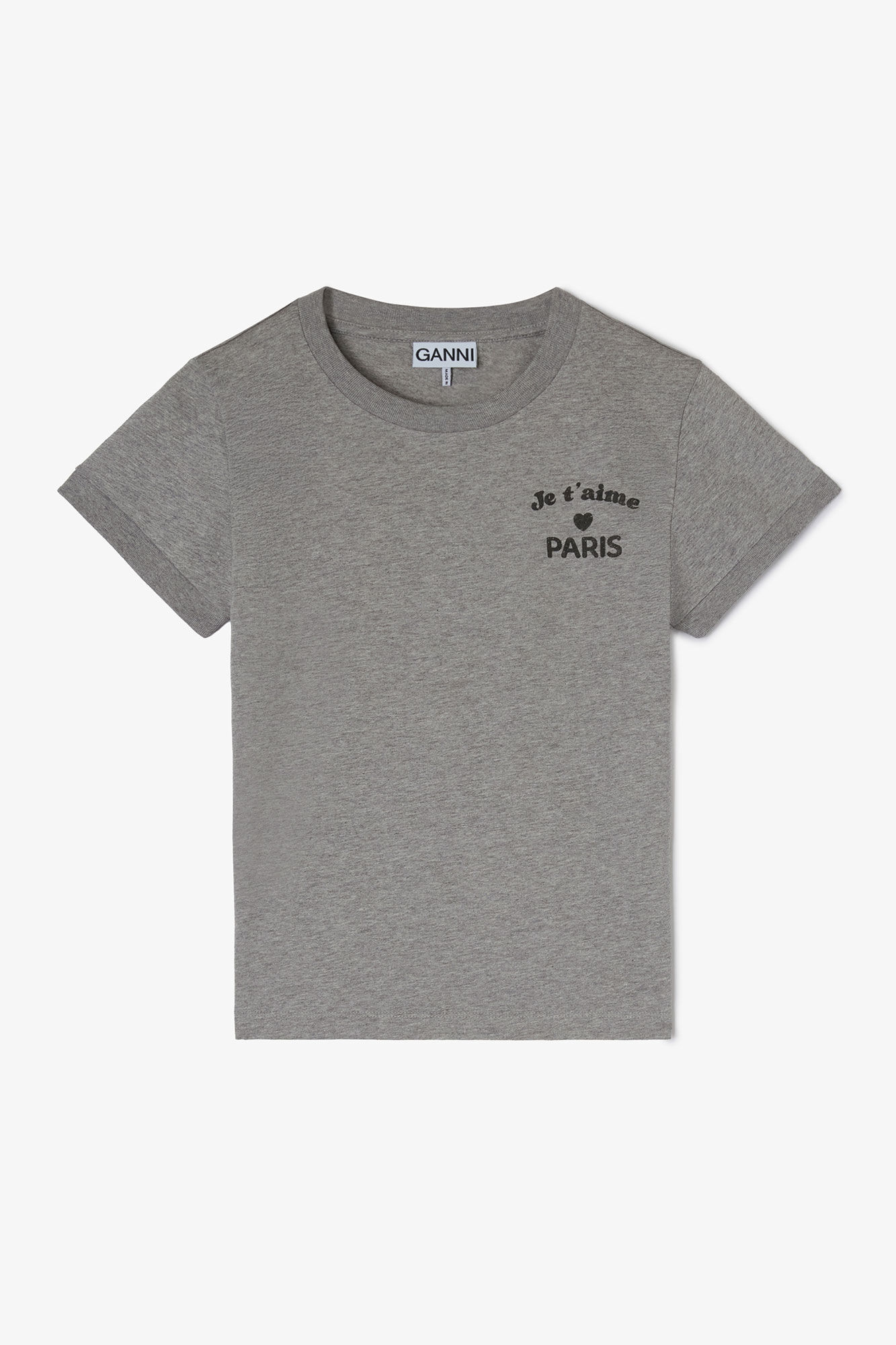 Grey Paris GANNI Club Baby Fit T-shirt, in colour Paloma - 1 - GANNI