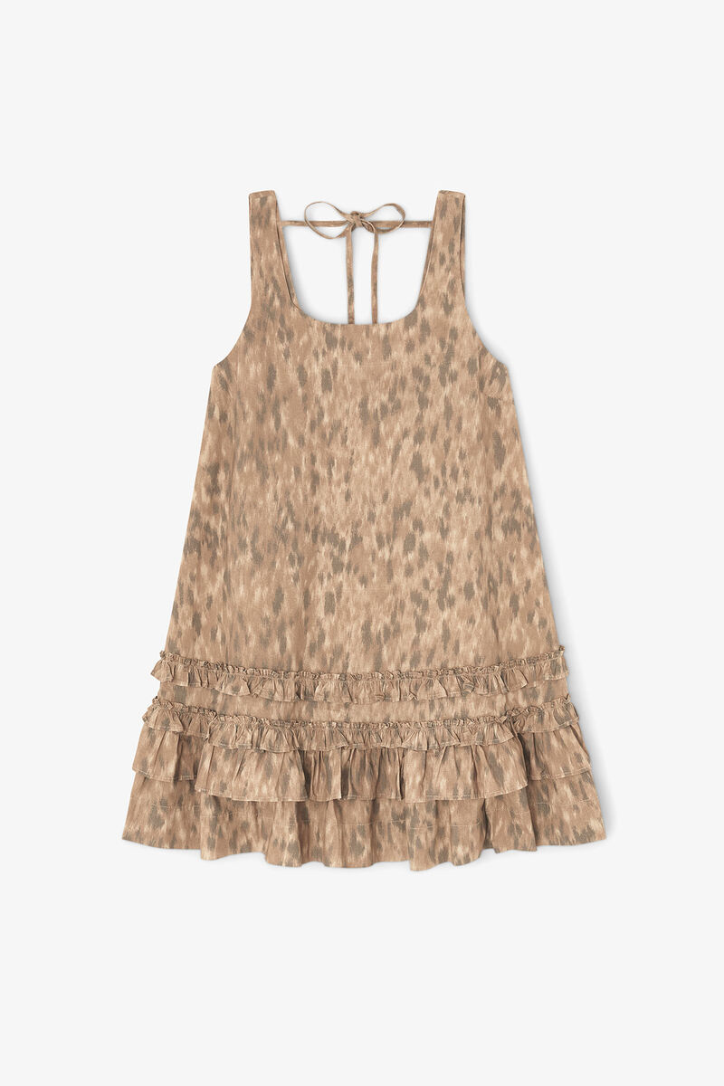 Dress in Printed Cotton, Organic Cotton, in colour Burro - 1 - GANNI