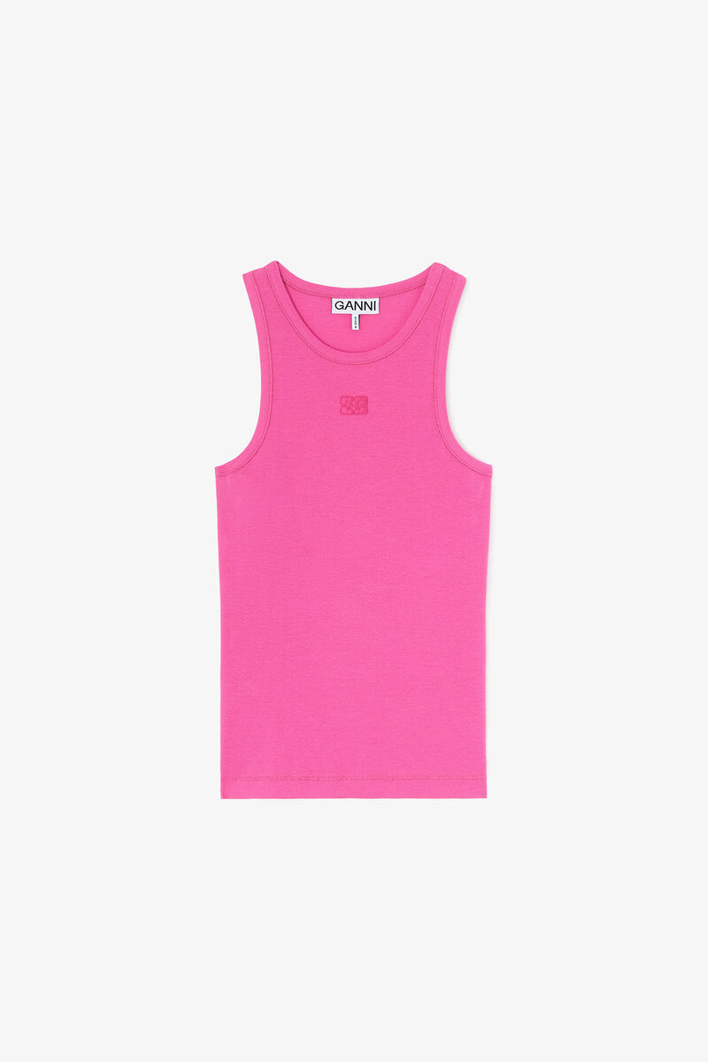Linne i rosa, Organic Cotton, in colour Raspberry Rose - 1 - GANNI