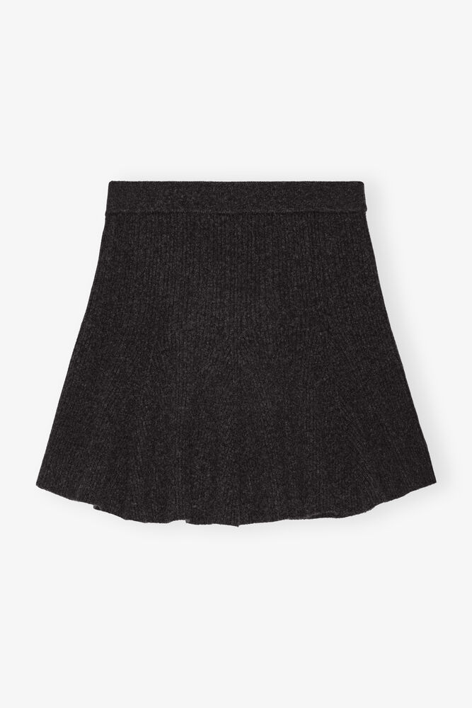 Cashmere Wool Mini Skirt, Phantom