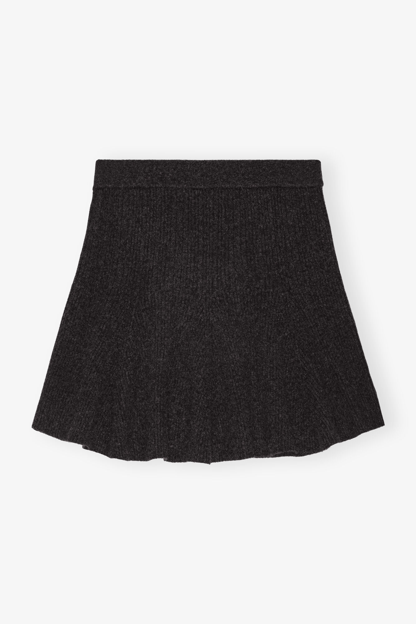 Cashmere Wool Mini Skirt, Cashmere, in colour Phantom - 1 - GANNI