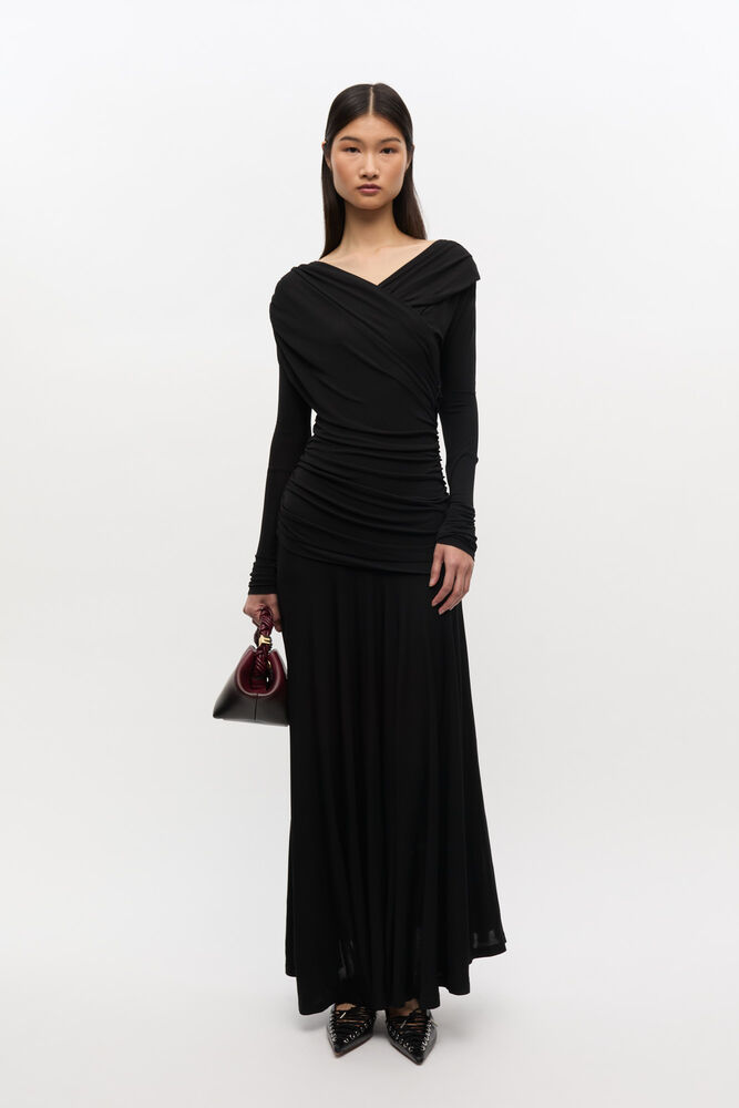 Black Ruched Dress, Black