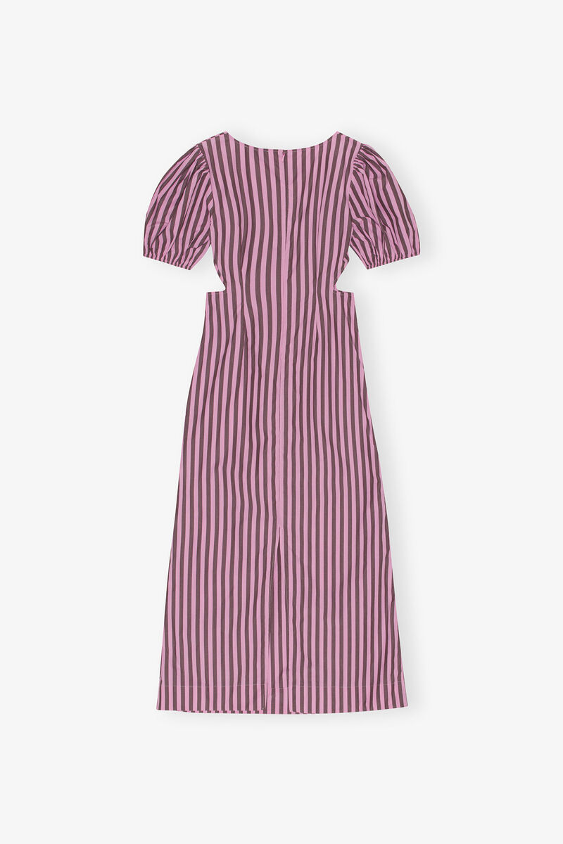 Robe &agrave; d&eacute;coupes en coton ray&eacute;, Organic Cotton, in colour Bonbon - 2 - GANNI