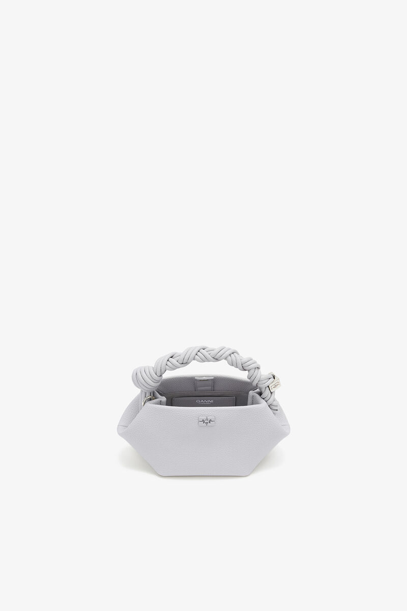 Mini Bou Bag in Grey, Recycled Polyester, in colour Quiet Gray - 3 - GANNI