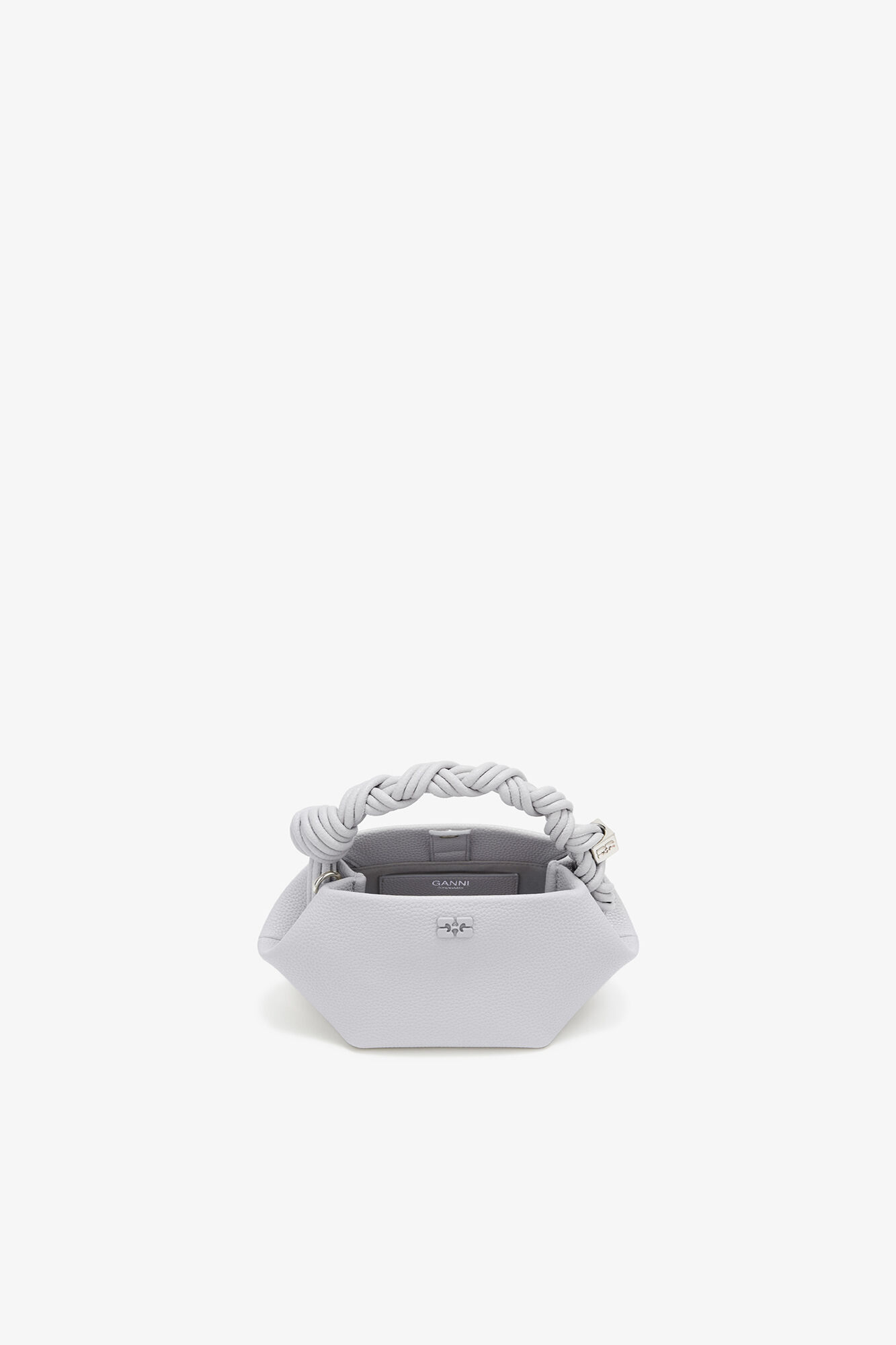 Mini Bou Bag in Grey, Recycled Polyester, in colour Quiet Gray - 3 - GANNI